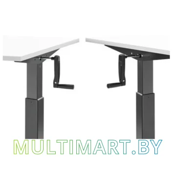 Стол для работы стоя ErgoSmart Manual Desk Compact 1360x800x36 мм (бетон Чикаго/черный) картинка 4
